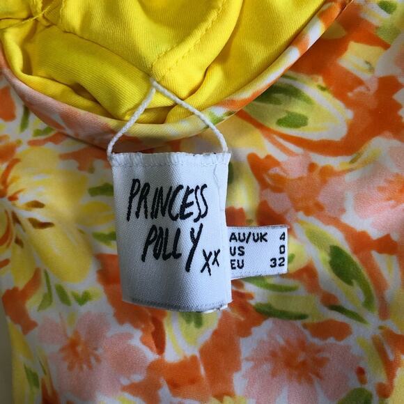 Princess Polly fern yellow floral one piece swimsuit US size 0 - Picture 4 of 5